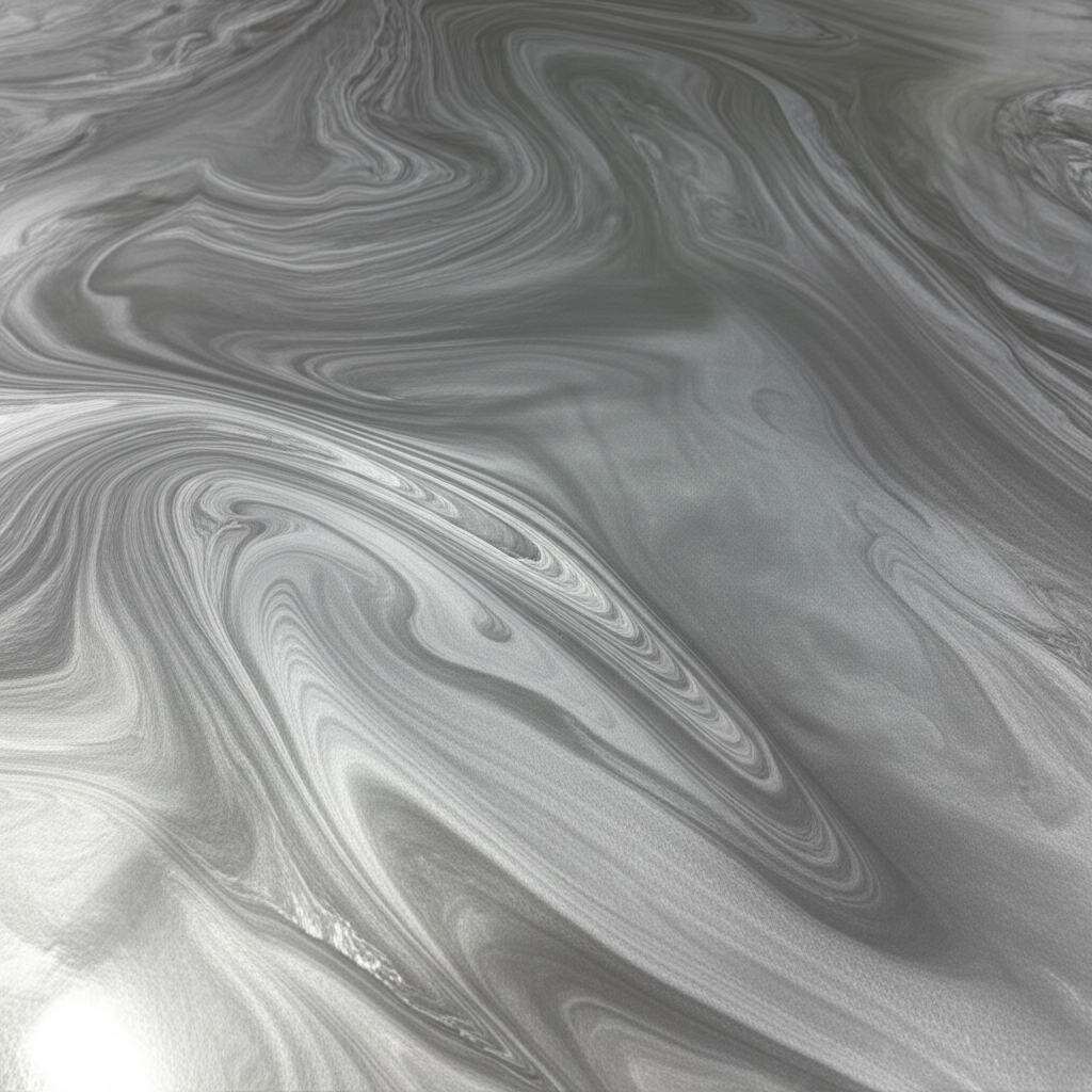 Metallic epoxy floor with flowing marble-like patterns